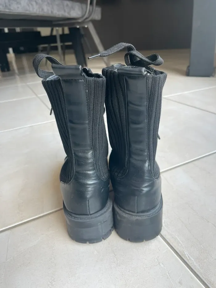 Bottines Zara à lacets noir 36 - photo numéro 3