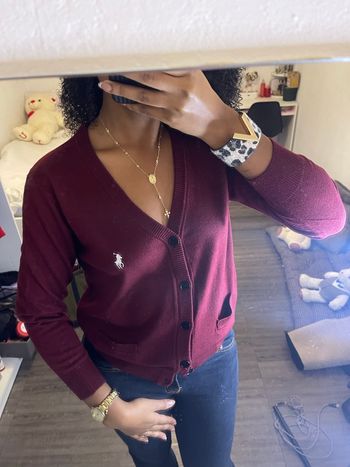 Cardigan Ralph Lauren femme bordeaux