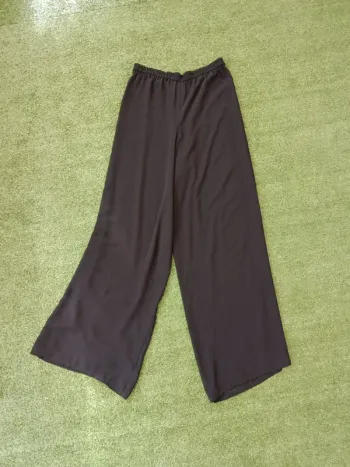 Pantalon fluide noir large taille élastique légèrement transparent Franck Usher taille 42 (uk14)