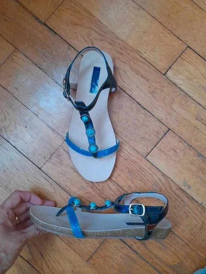 Sandales tongues lollipops 36 bleu fantaisie femme fille printemps été Neuf
