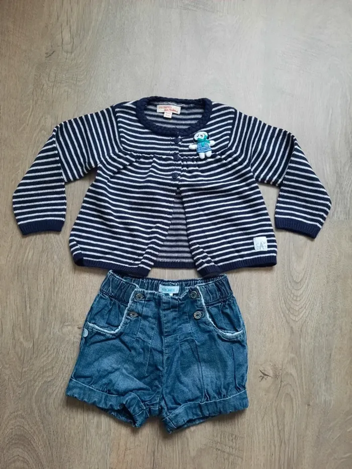 Gilet DPAM et short Okaïdi 12mois