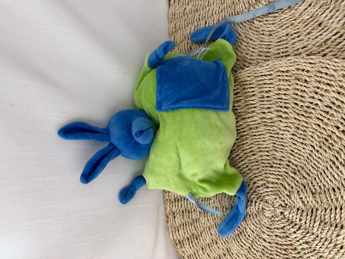 Doudou lapin semi-plat coussin marque Air france - photo numéro 6