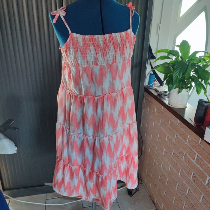 Robe légère blanche et rose punkidz 14 ans