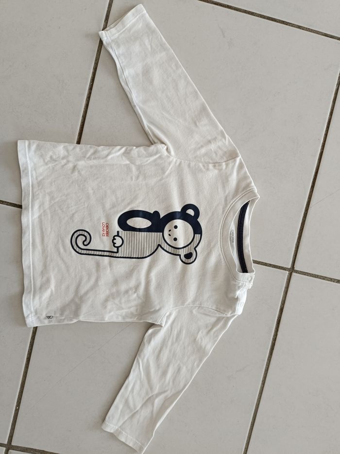 haut manches longues blanc garçon 18 mois obaibi