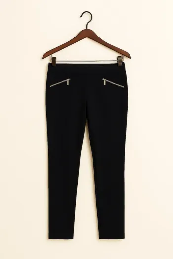 Pantalon noir zippé – Taille 36 – Élégant & stylé 🖤