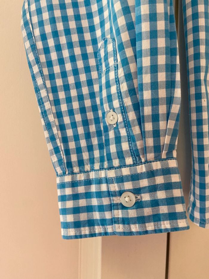 Chemise en coton vichy blanc et bleu Monoprix taille 10 ans - photo numéro 8