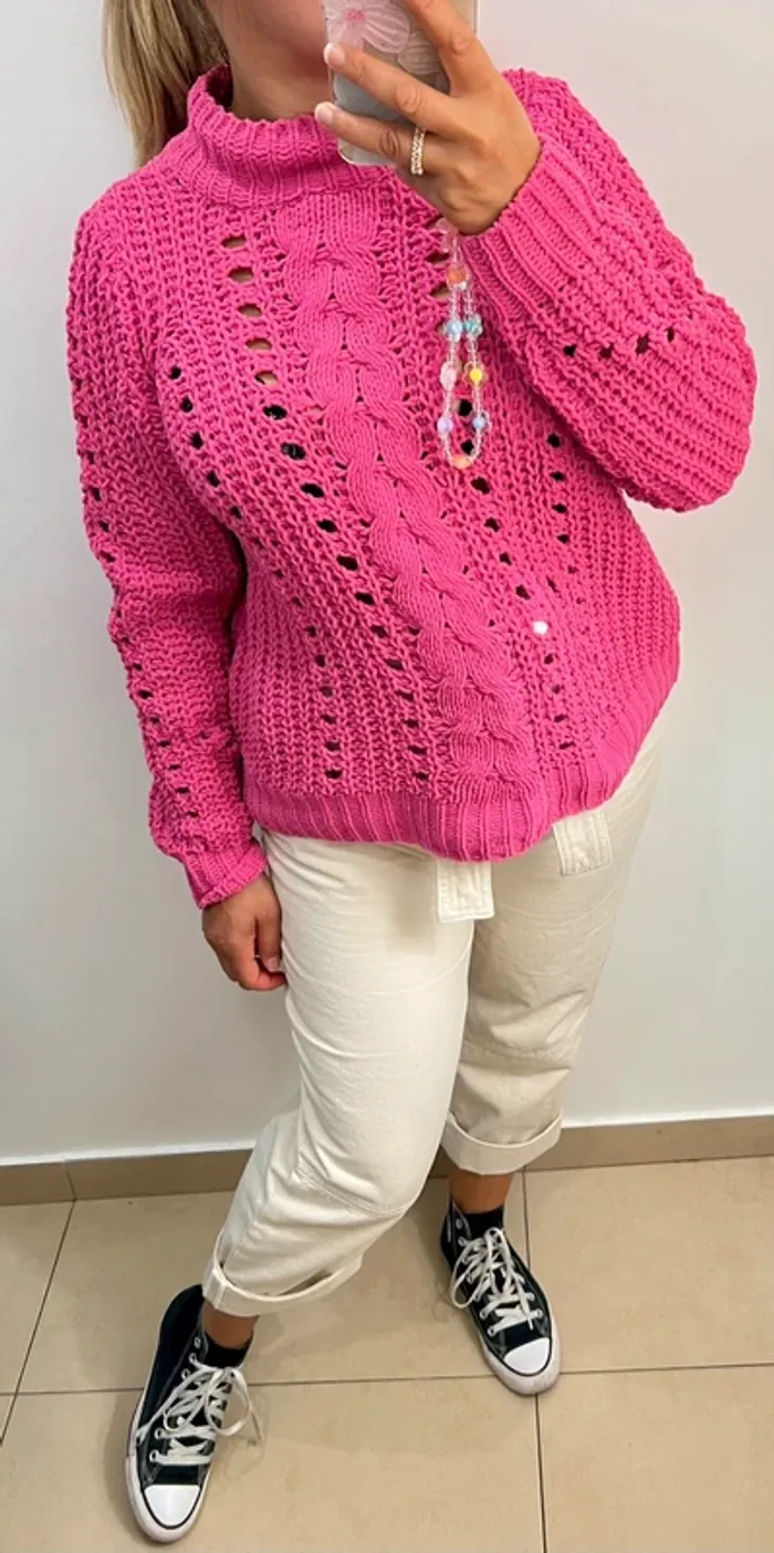 Pull Doux Maille Chenille Vero Moda Taille S-M - photo numéro 4