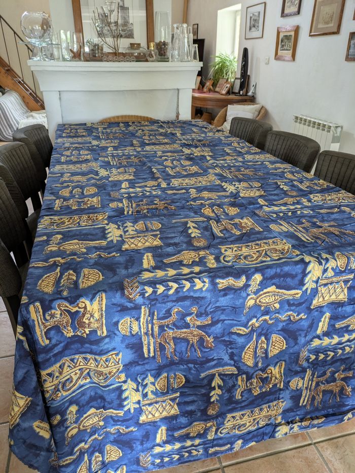 Tissu coton neuf imprimé bleu