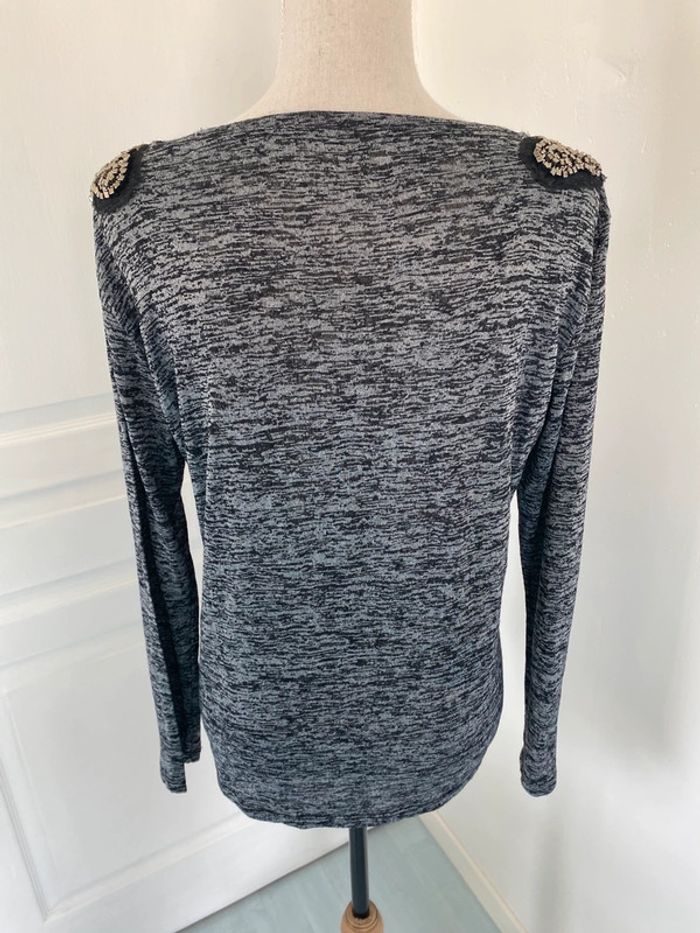 T shirt manches longues gris chiné best mountain taille L - photo numéro 3