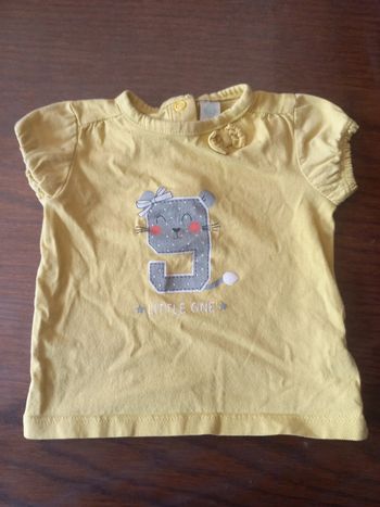 T-shirt jaune à manches courtes  tex 6mois