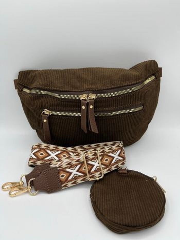 Sac banane bandoulière velours