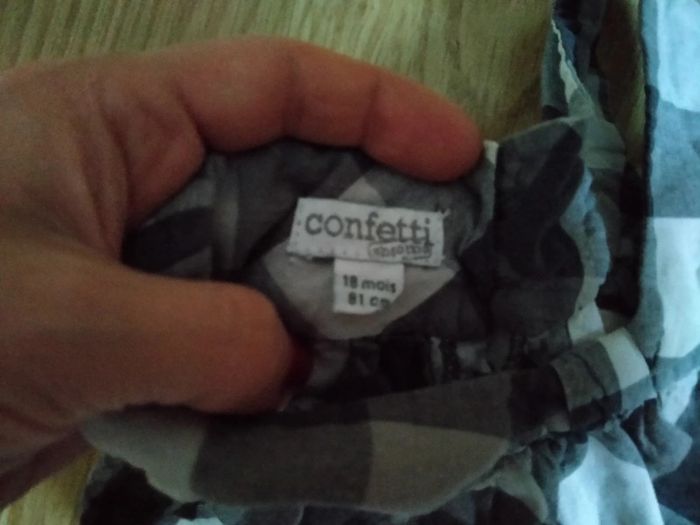 Tunique a bretelles. Gris. Confetti. Bébé 18 mois - photo numéro 5