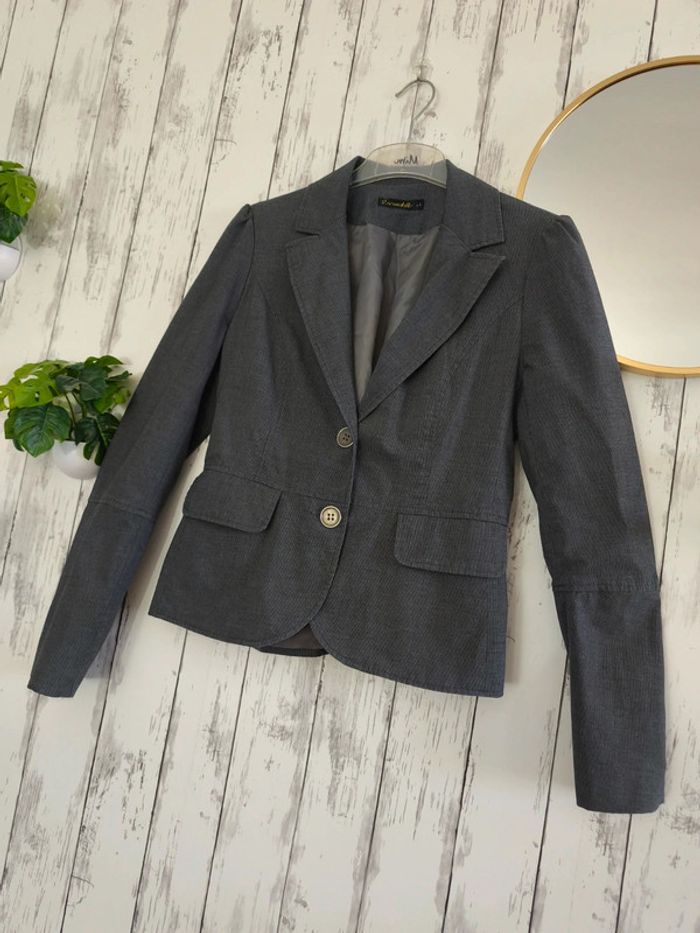 Veste Tailleur grise Escandelle femme L - photo numéro 3
