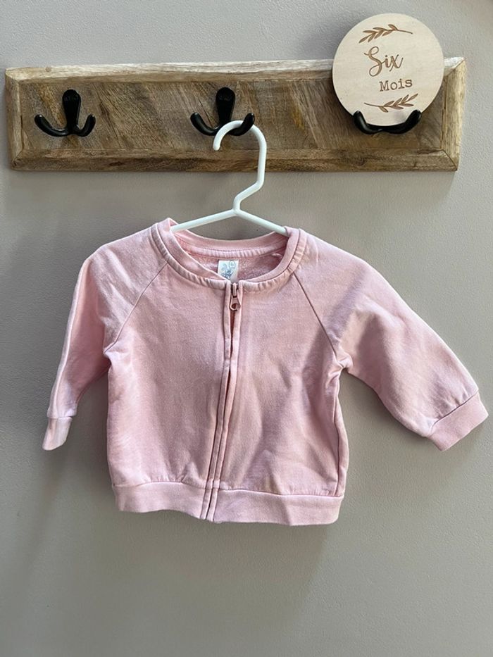Veste zippée rose 6 mois marque U tout petit