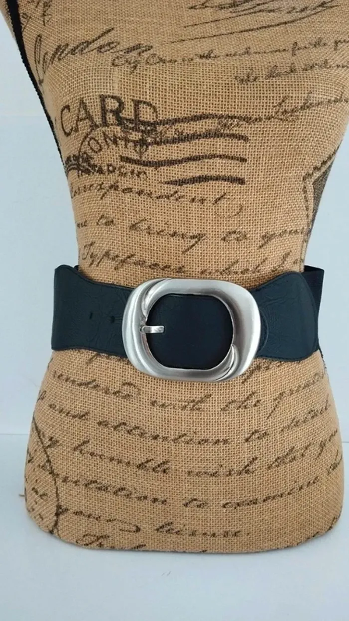 Ceinture noire élastique 75/80 cm femme