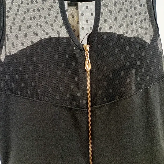 Combinaison noire sans manches chic détail plumetis taille estimée M A1451 - photo numéro 7