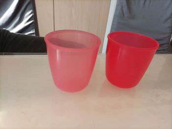 Lot deux verres enfants en plastique