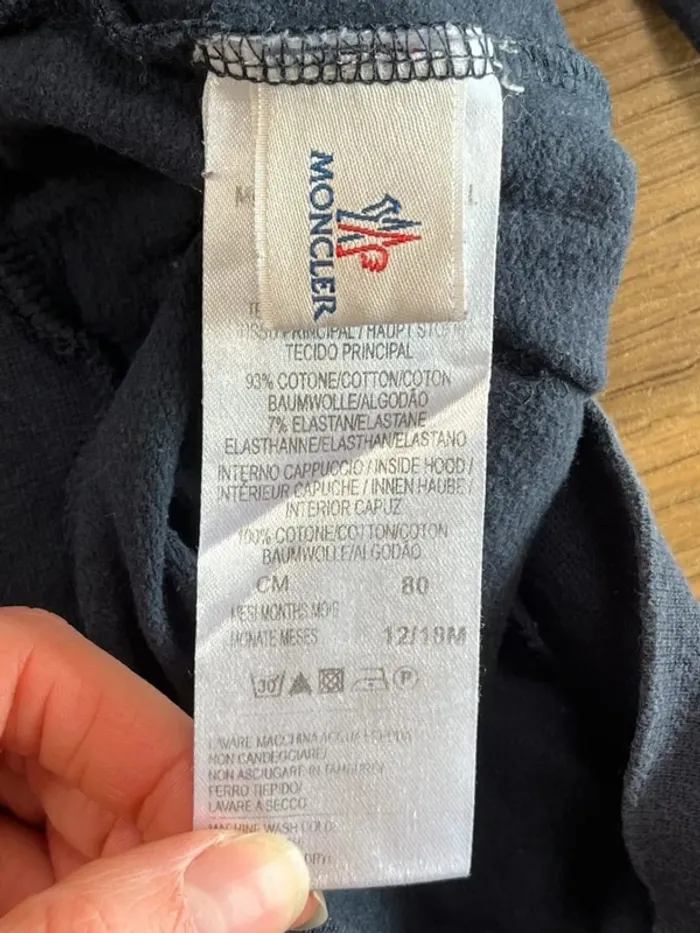 Sweat/pull à capuche bleu marine Moncler - photo numéro 2