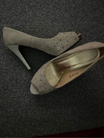 Escarpins gris strass