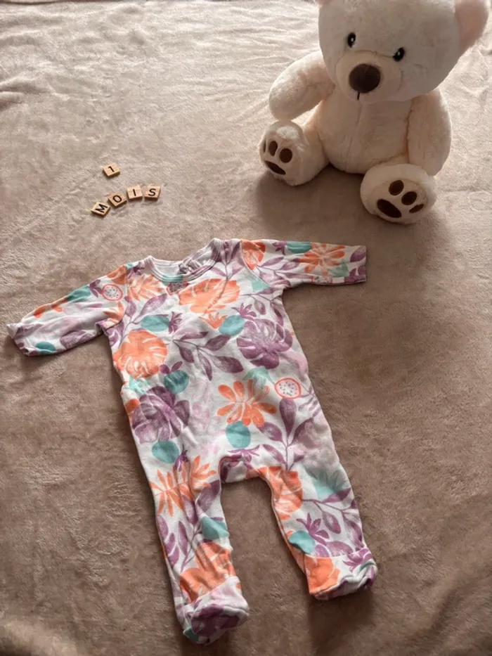 Pyjama léger motif feuillage exotique GÉMO - 1 mois