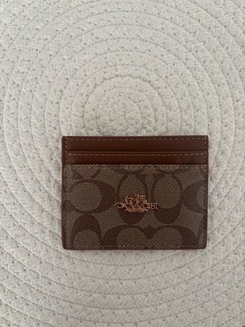 Porte carte marron clair coach