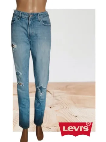 Jean Levis Strauss 711 ,coupe skinny style destroy, taille mi-haute ,extensible L / 40 / 12·Très bon