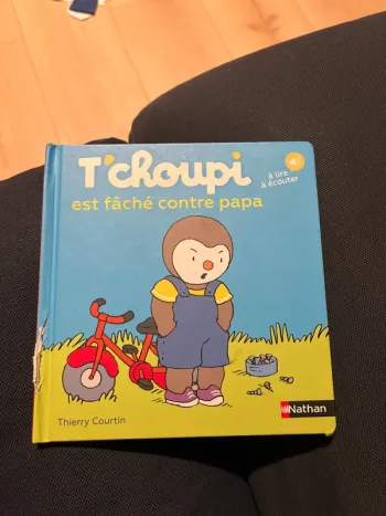 Livre pour enfants tchoupi est fâché contre papa
