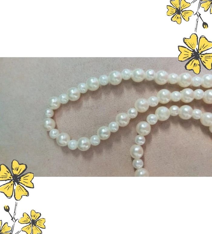 Collier vintage perles blanches effet nacré – Années 80/90 - photo numéro 6