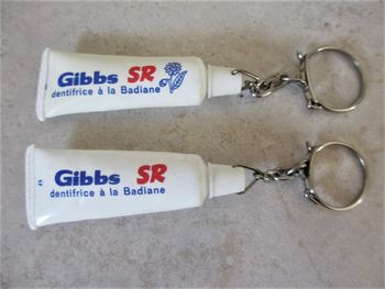 Porte-clés vintage dentifrice à la badiane Gibbs SR – Années 1960-1970