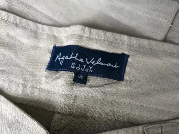 Pantalon neuf Agathe Velmont coupe flare jambe large ,taille basse ,100 % lin - photo numéro 8