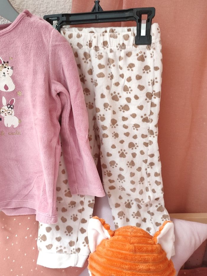 Pyjama 2 pièces Lapin - Vieux rose - 24 mois - Très bon état - In extenso - photo numéro 3