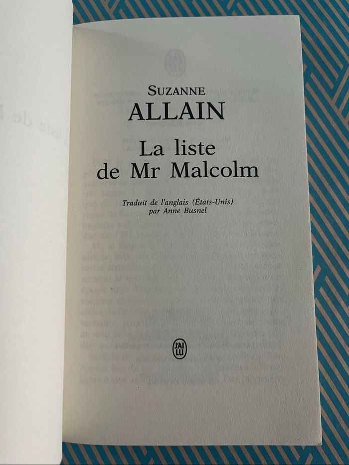 La liste de Mr Malcolm de Suzanne Allain - photo numéro 4