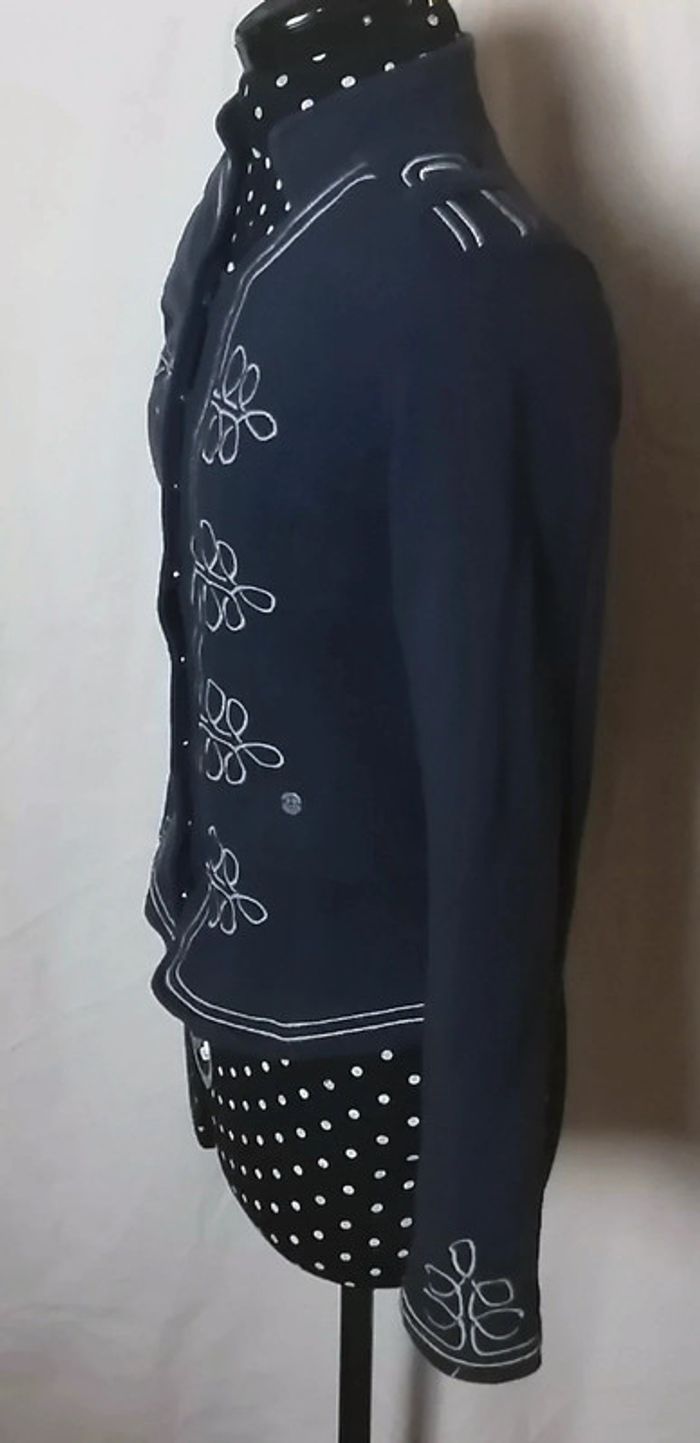 Veste / Blazer bleu marine broderie taille S DDP - photo numéro 4