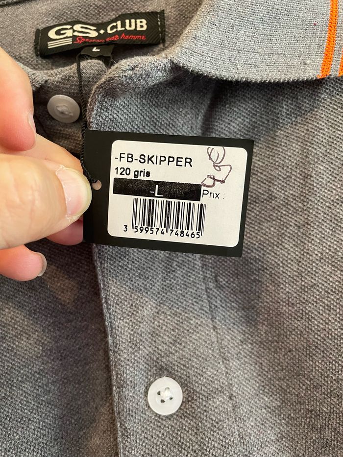 Polo gris en coton taille L GS club - photo numéro 4