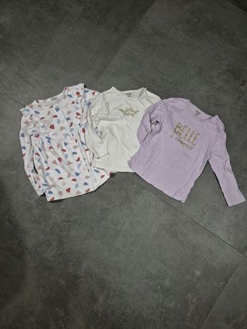 Lot hauts manches longues fille 24 mois