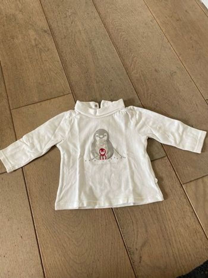 T shirt col roulé manches longues bebe garçon 3 mois Obaïbi - photo numéro 2