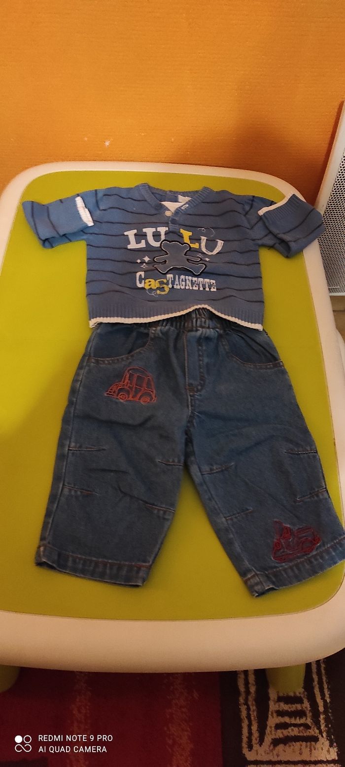 Ensemble pull lulu castagnette et jean 6 mois - photo numéro 2