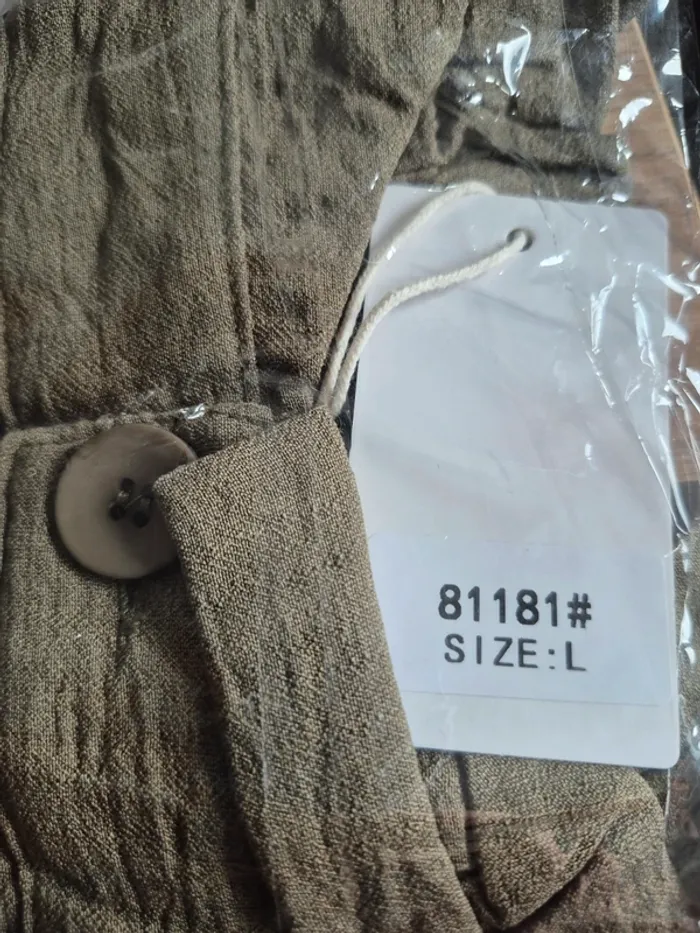 Pantalon Large Kaki avec Ceinture Femme Taille L/40 - photo numéro 3