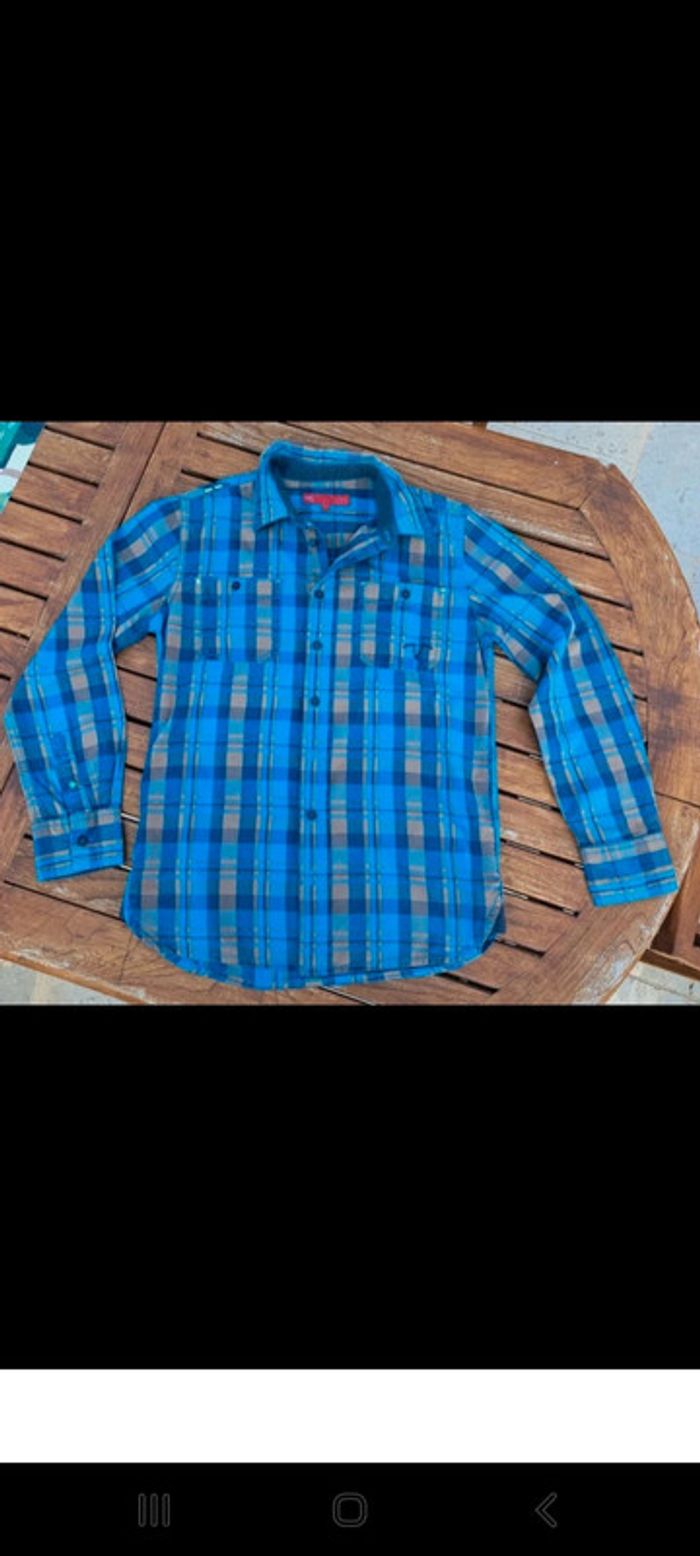 Chemise à carreaux bleu EDC taille 14 ans