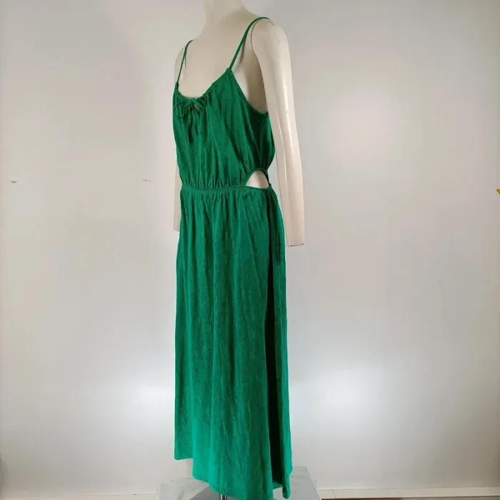 Robe longue verte ajourée dos - CMT Atelier - taille 38 - A128 - photo numéro 2