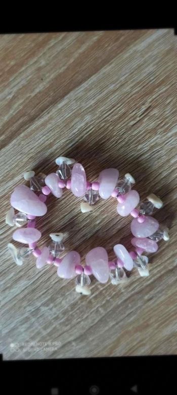 Bracelet  élastique perles  rose