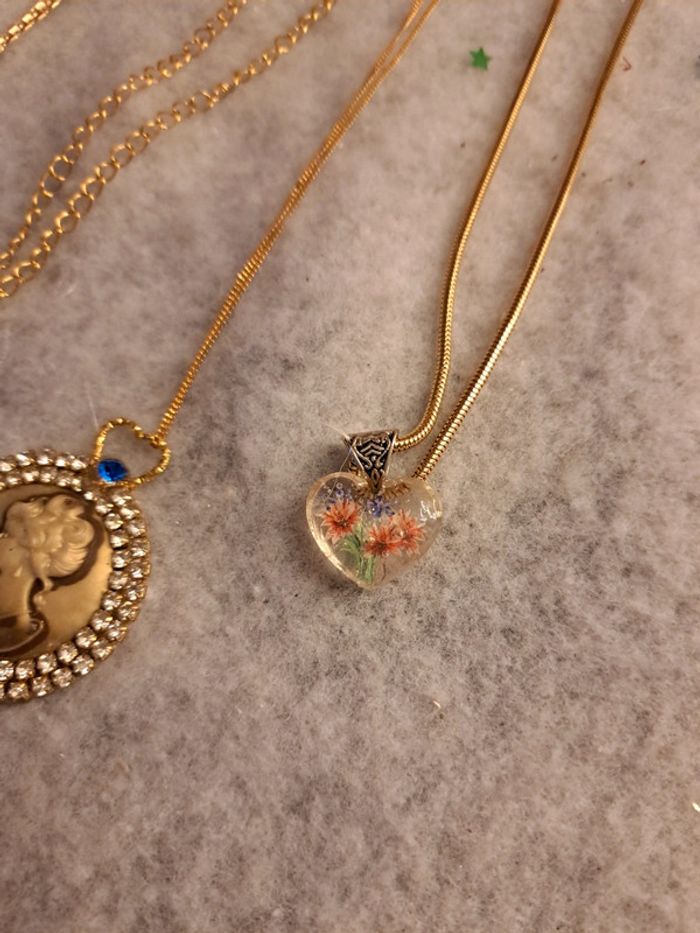 Lot de colliers doré avec pendentif multicolore - photo numéro 5