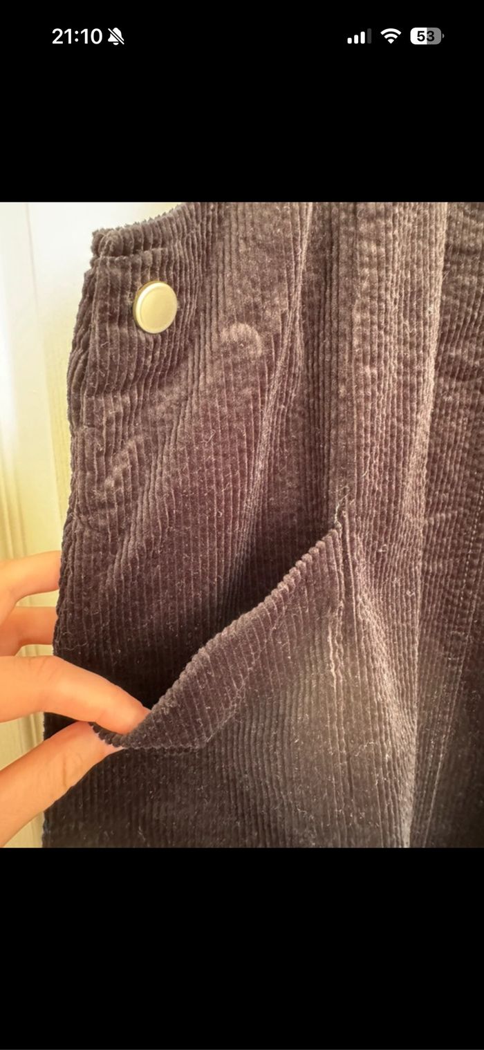 Robe salopette noir velours côtelé - photo numéro 6