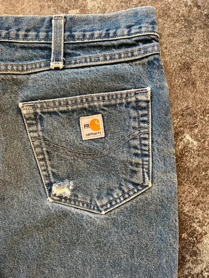 Jean coton bleu droit homme Carhartt W40 L32 Pantalón recto hombre dritti uomo Gerade Herren - photo numéro 3