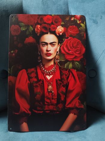Plaque métal Frida Kahlo neuve