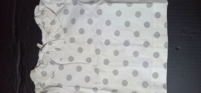 Blouse jacadi blanc à pois gris