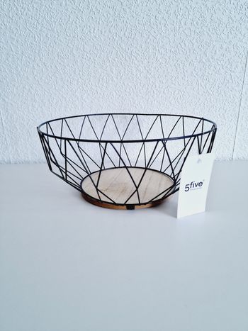 5five - Panier / corbeille à fruits - Métal noir, bois - Neuf avec étiquette !