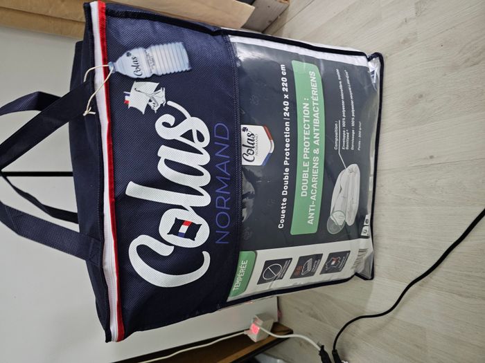Couette Spécial Couple Colas Normand - Double Confort (tempéré & Chaud), 240x220 Cm, Percale Coton, Fabrication Française - 2