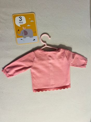 Gilet rose brassière Jacadi taille 3 mois 