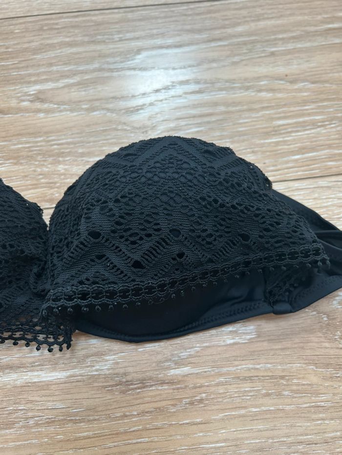 Haut de maillot de bain undiz noir - avec dentelles - taille M - photo numéro 3